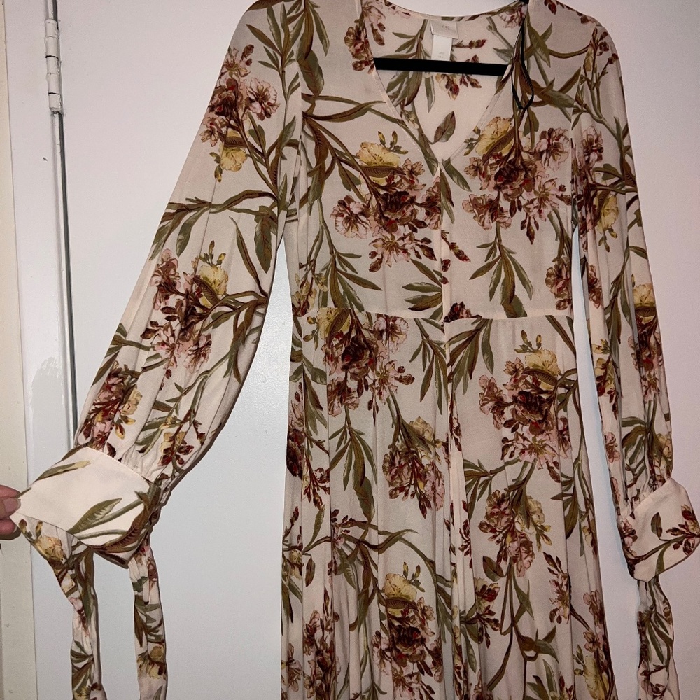 Long Sleeve Floral Cotton Dress